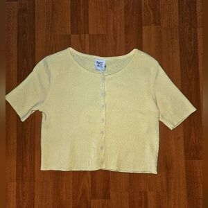 Princess Polly Yellow Cropped Cardigan Size US 8 New With Tags